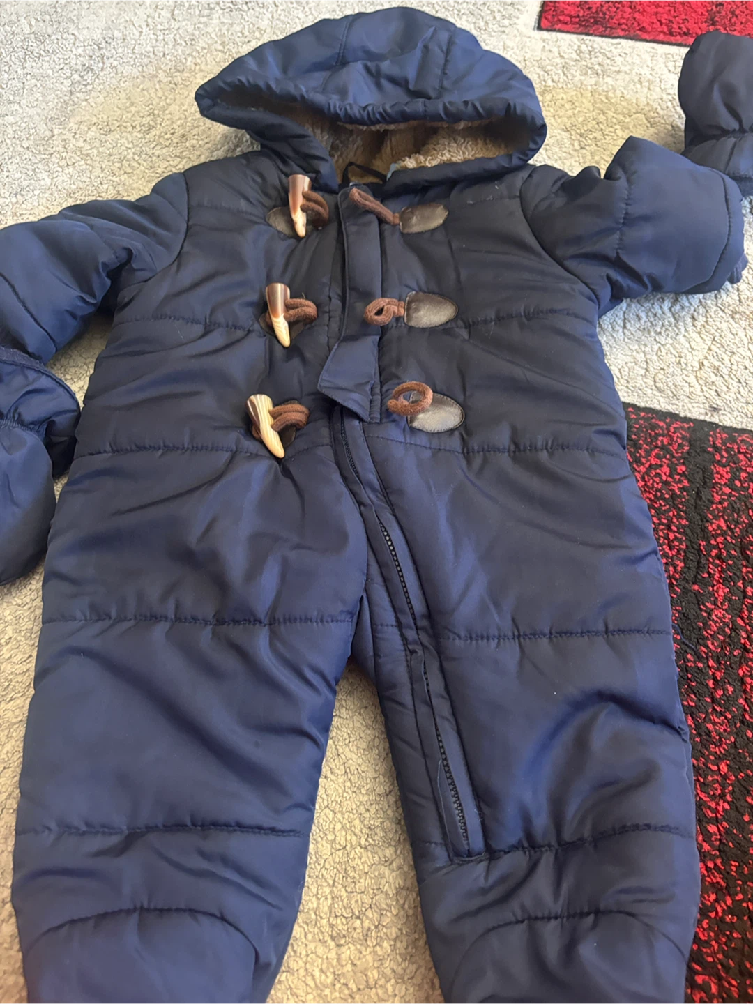 Navy Blue Baby Snowsuit with Mittens - photo 2