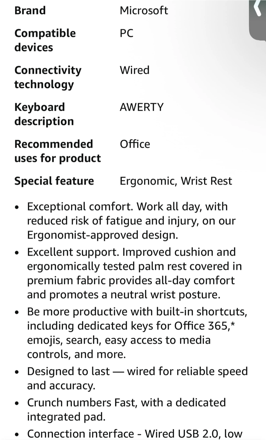 Microsoft Ergonomic Keyboard - Wired - photo 3