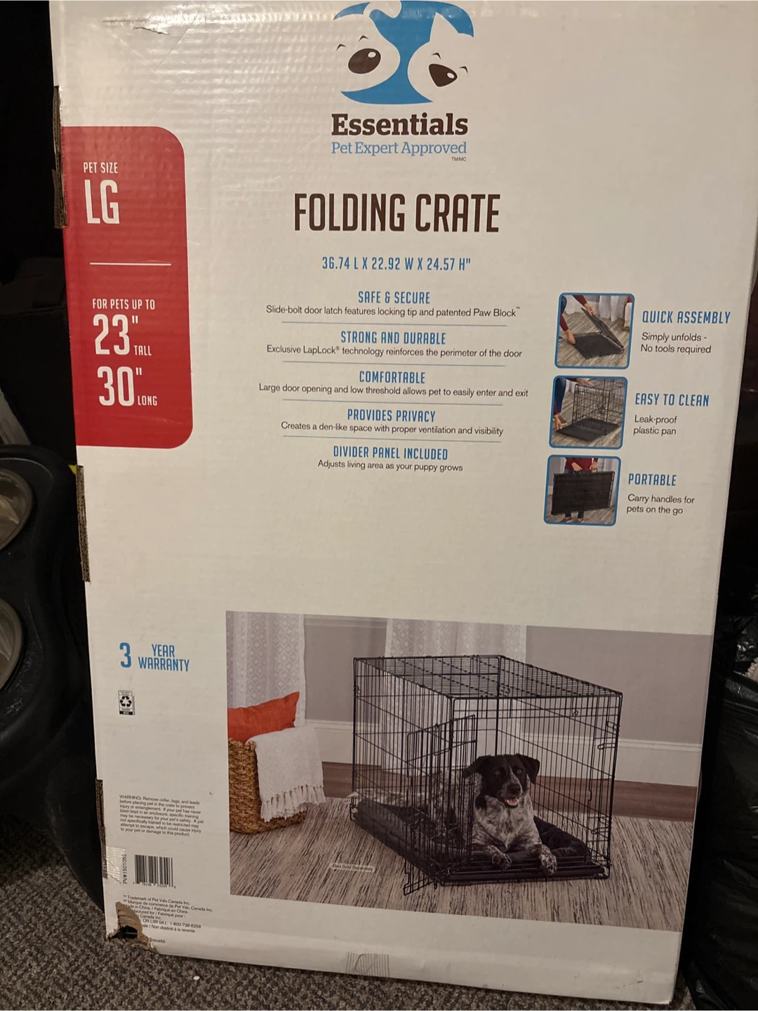 Essentials LG Folding Dog Crate