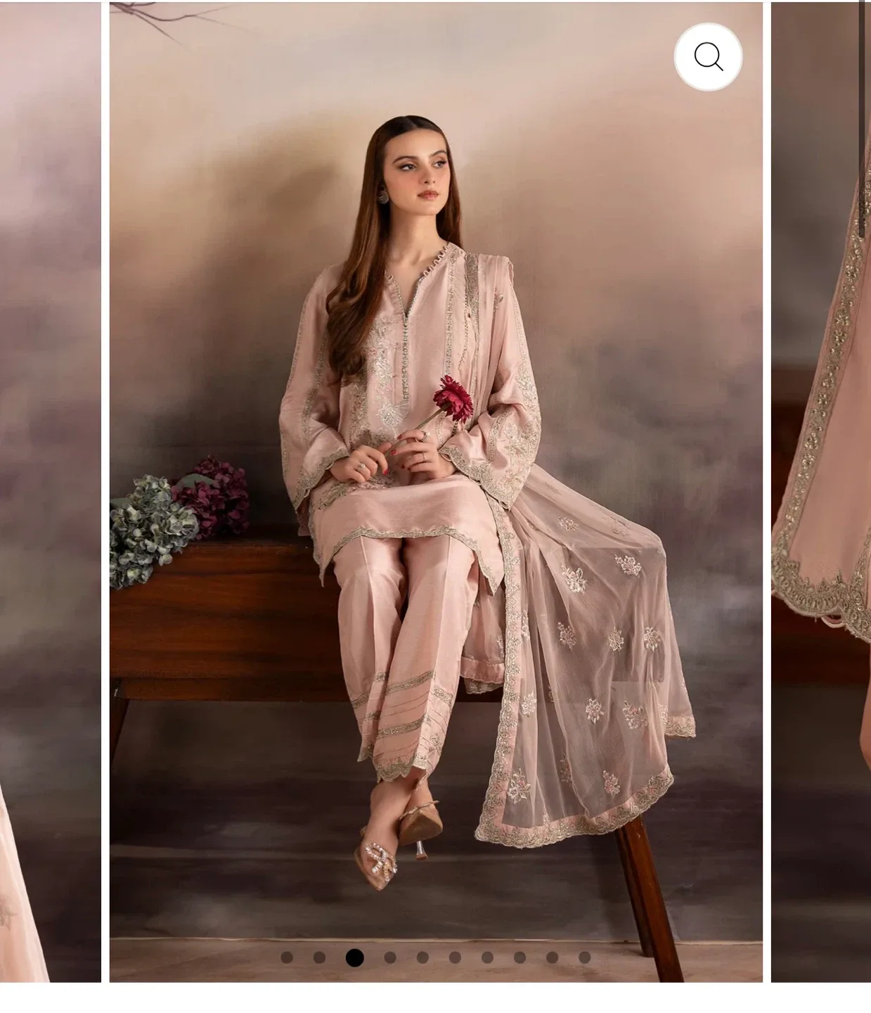 Brand new Maria B. 3-Piece Embroidered Raw Silk Suit - Medium image indicator(2)