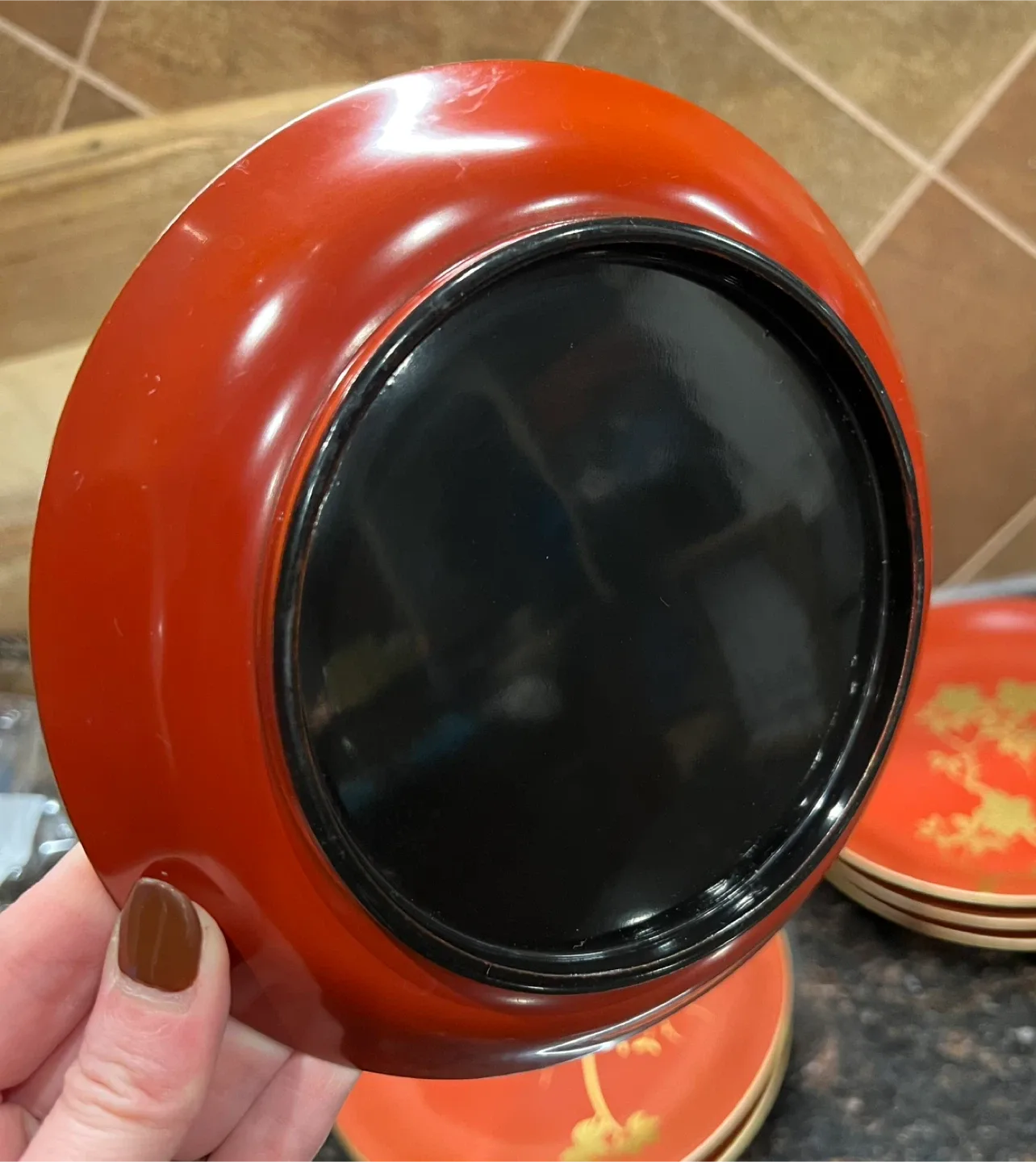 Vintage Japanese Lacquer Plates image indicator(5)