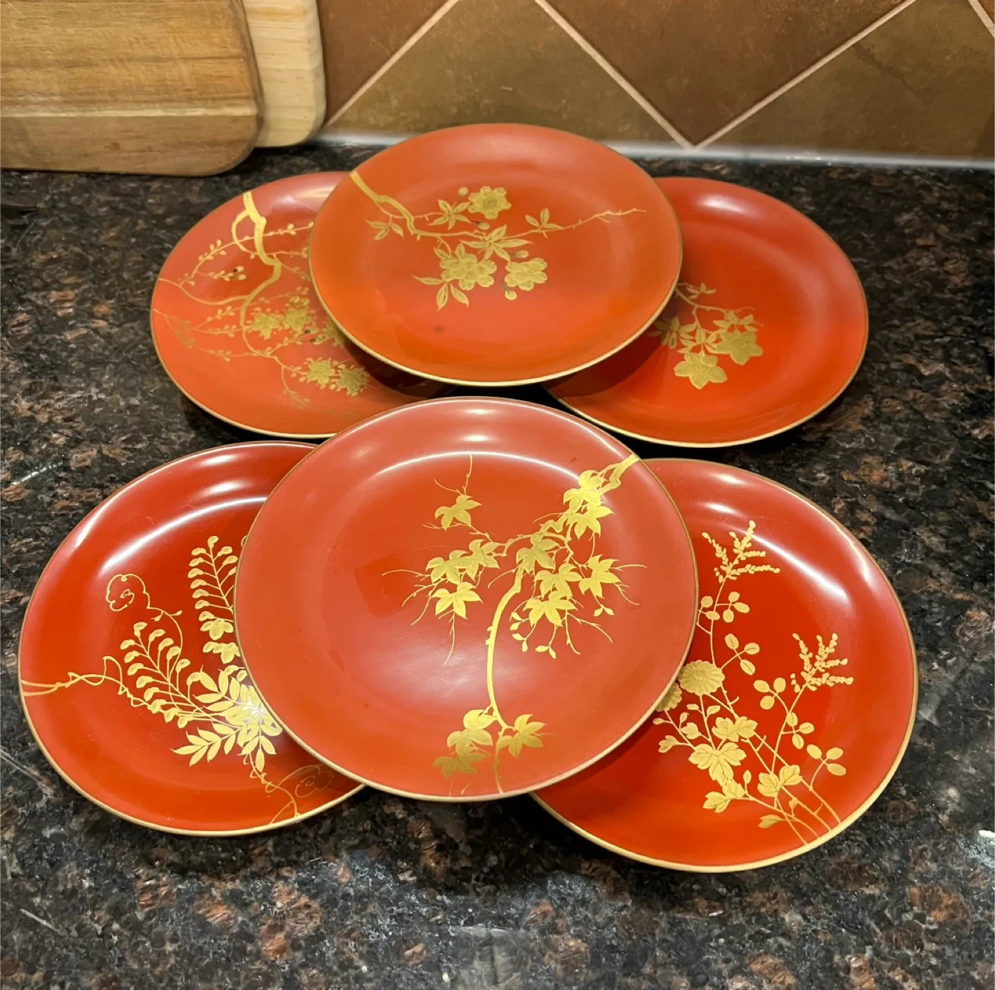 Vintage Japanese Lacquer Plates