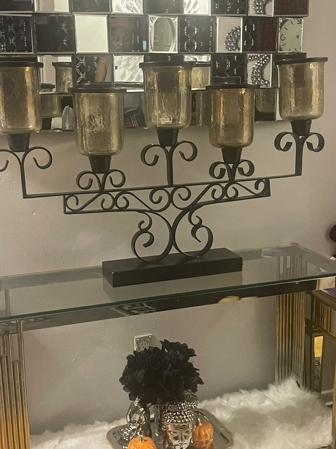 Candle Holder with 5 Glass Votives image indicator(3)