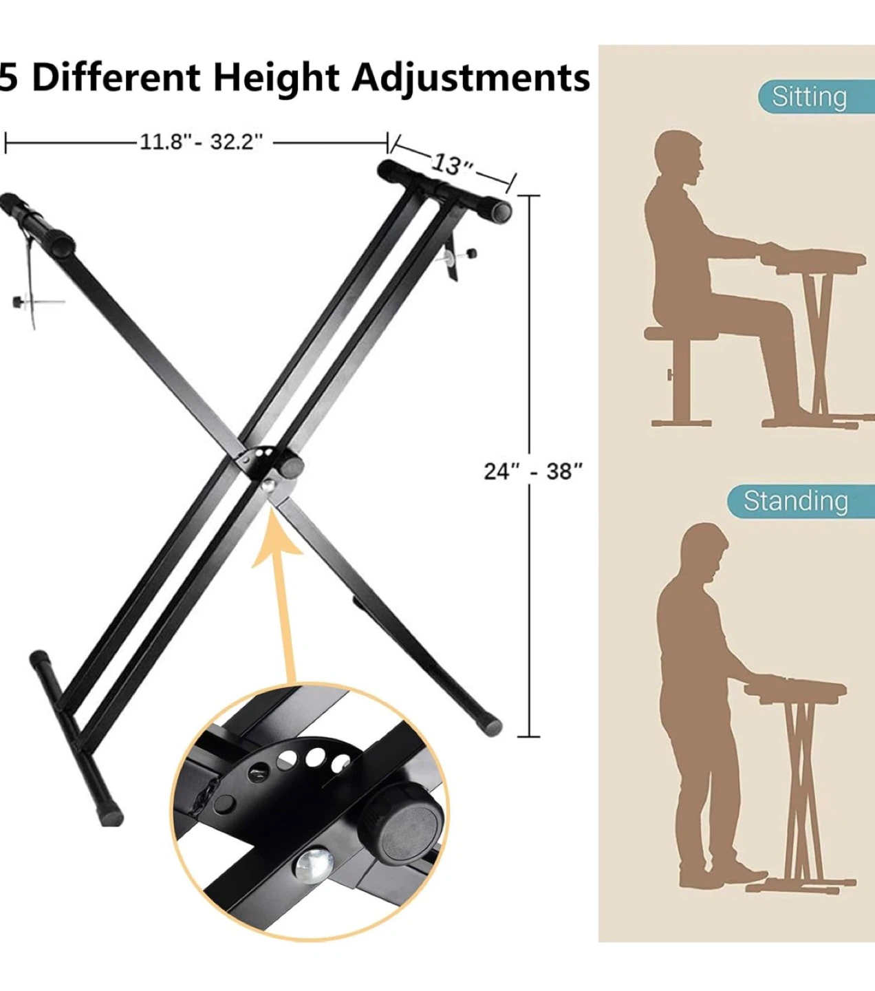 Adjustable Keyboard Stand - Black - photo 3