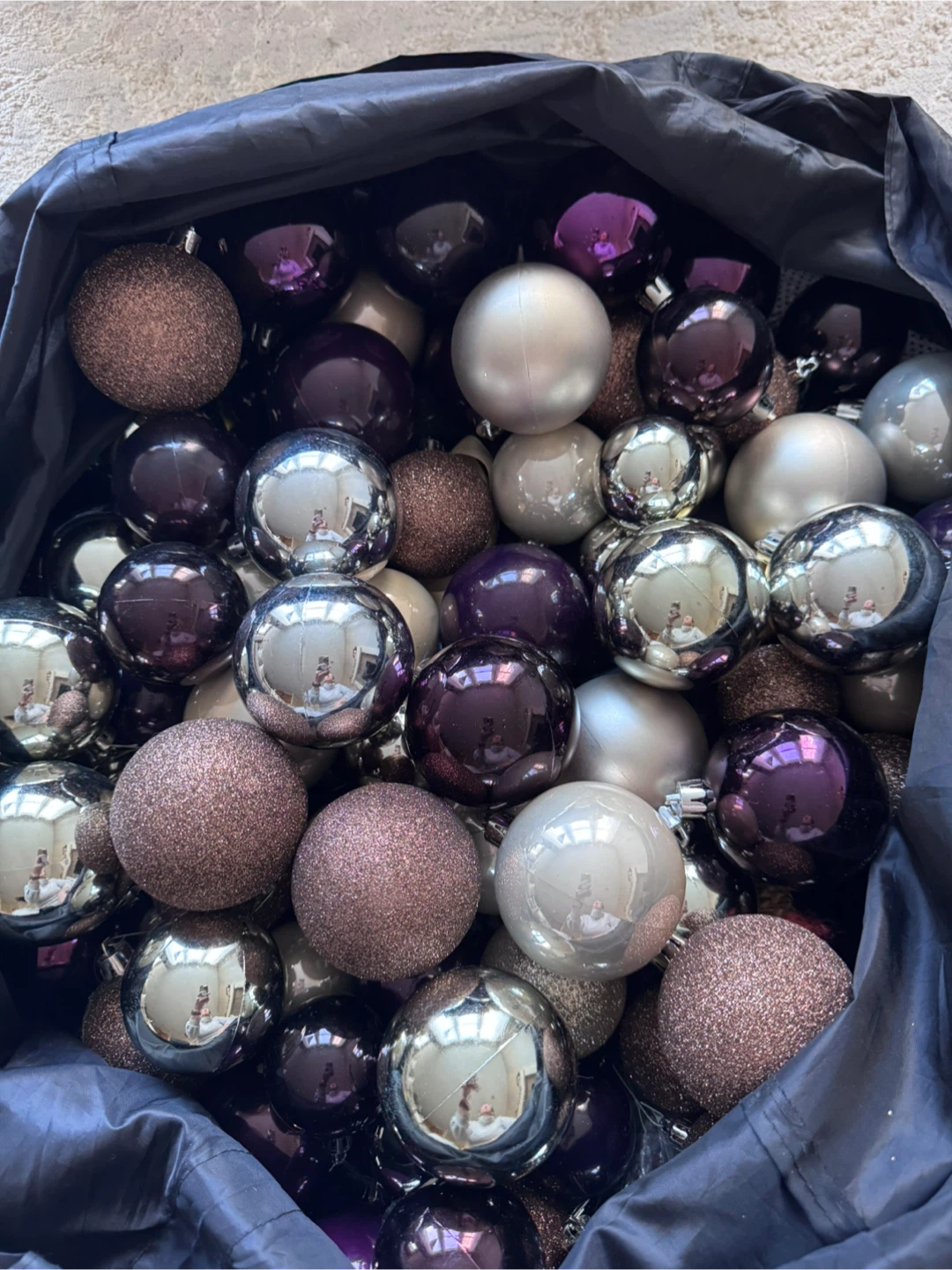 Christmas Ornaments - Silver, Purple, Brown