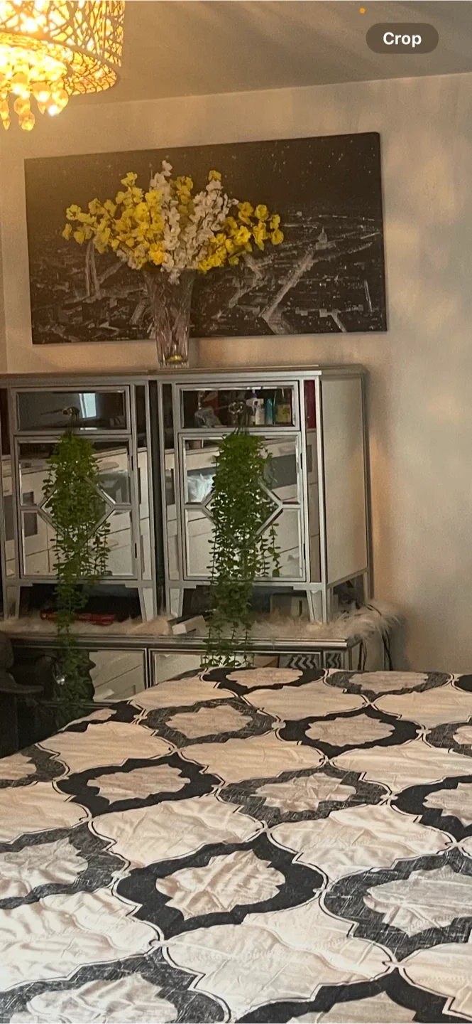 Bedroom Set: Bed Frame, Dresser, Nightstand image indicator(2)