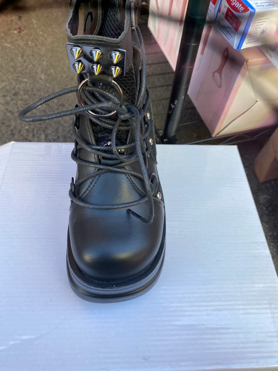 Black Platform Wedge Boots - photo 2
