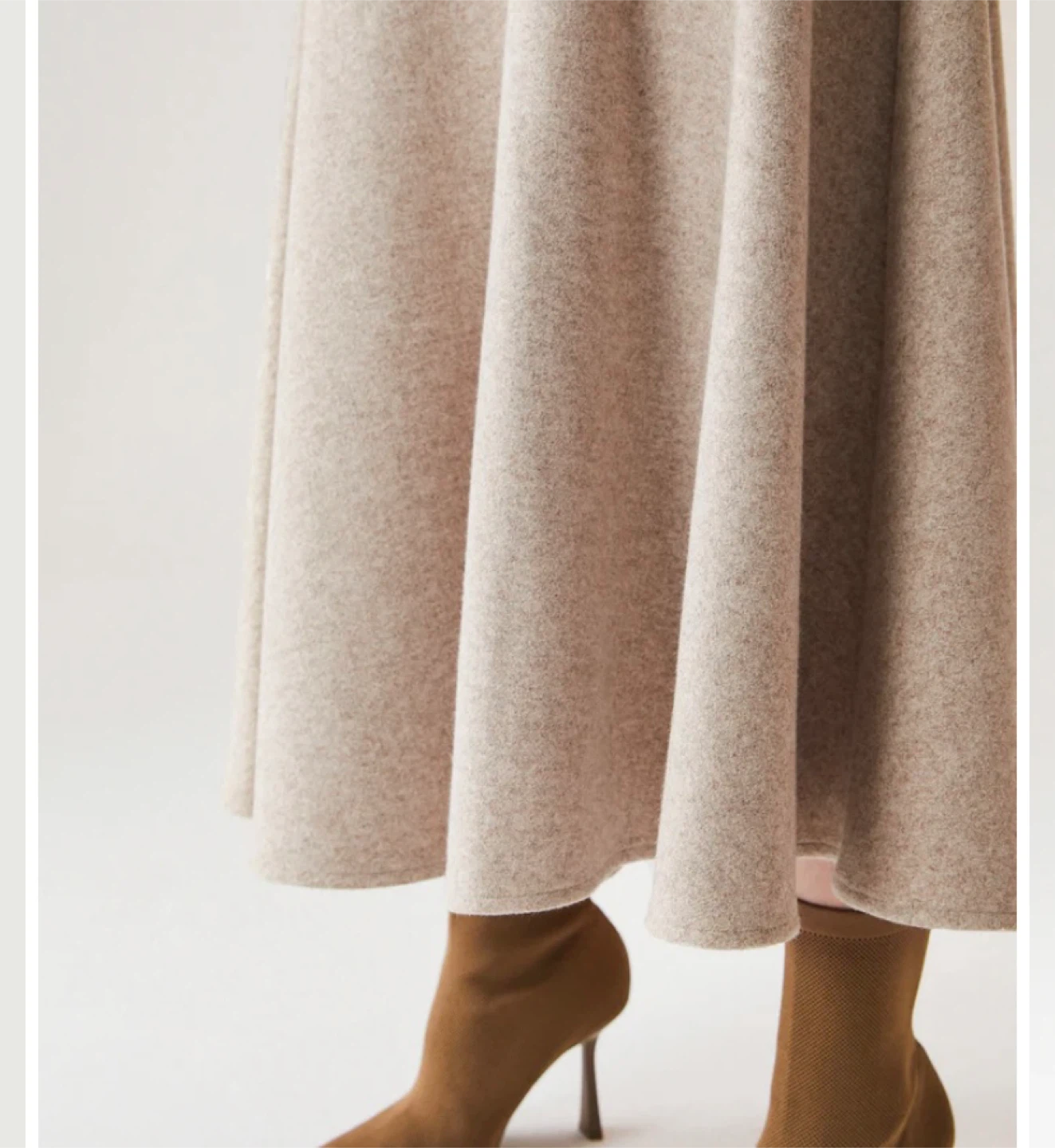 Beige A-Line Wool like skirt - photo 4