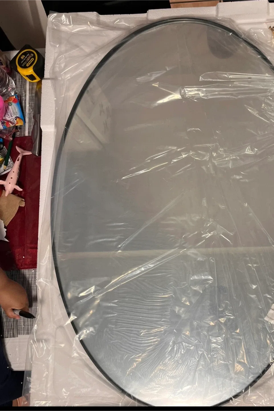 Oval Black Framed Mirror image indicator(2)