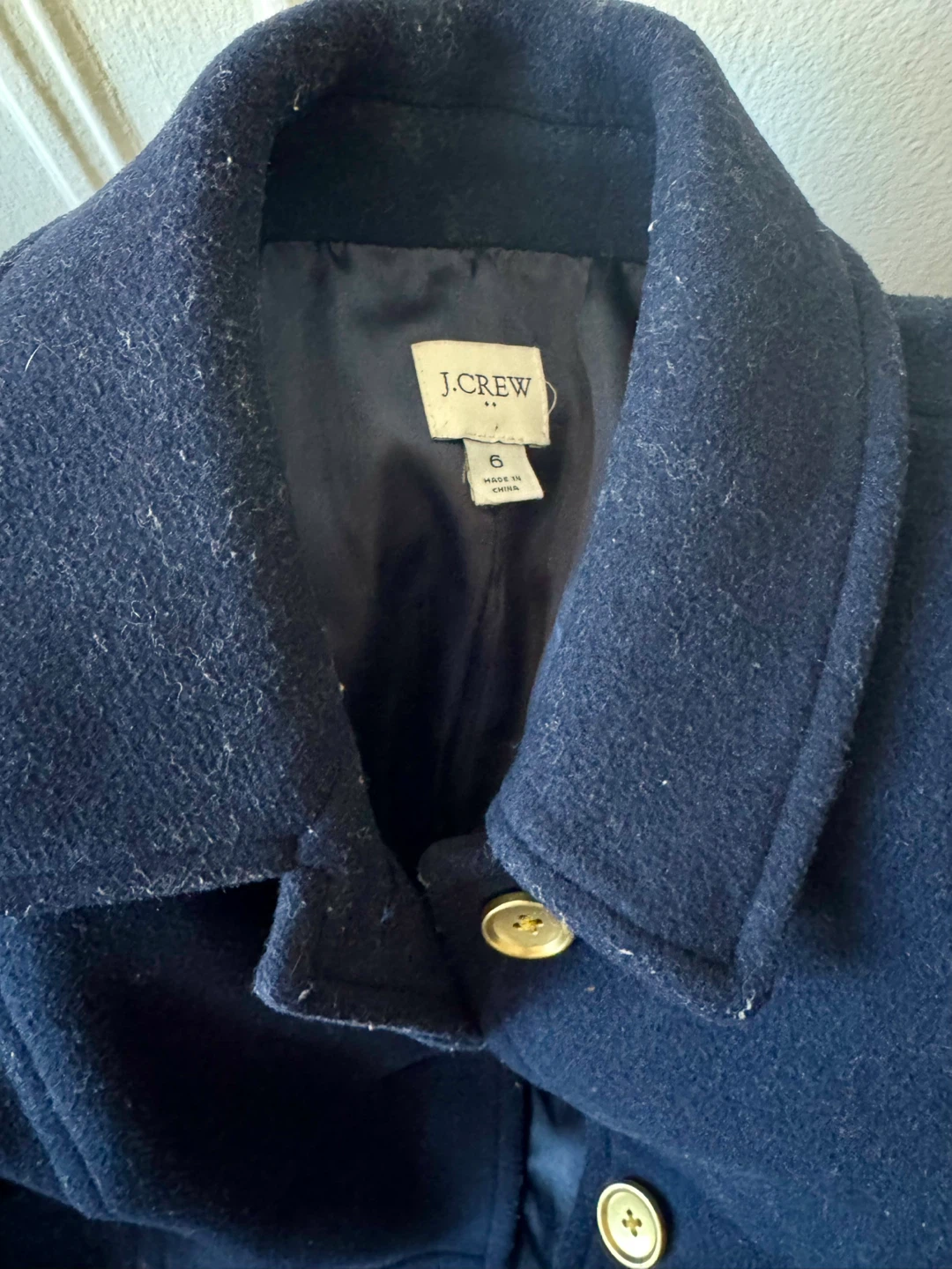 J.Crew Navy Blue Wool Blend Coat - Size 6 - photo 2