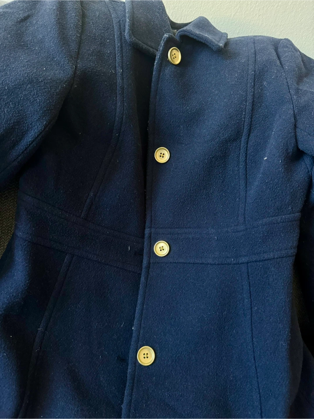 J.Crew Navy Blue Wool Blend Coat - Size 6 - photo 3