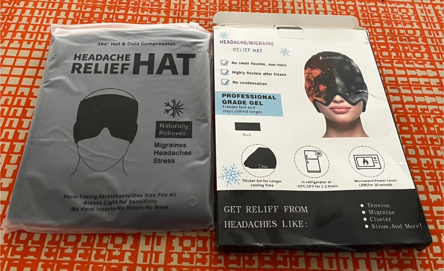 Headache Relief Hat - Migraine Ice Head Wrap