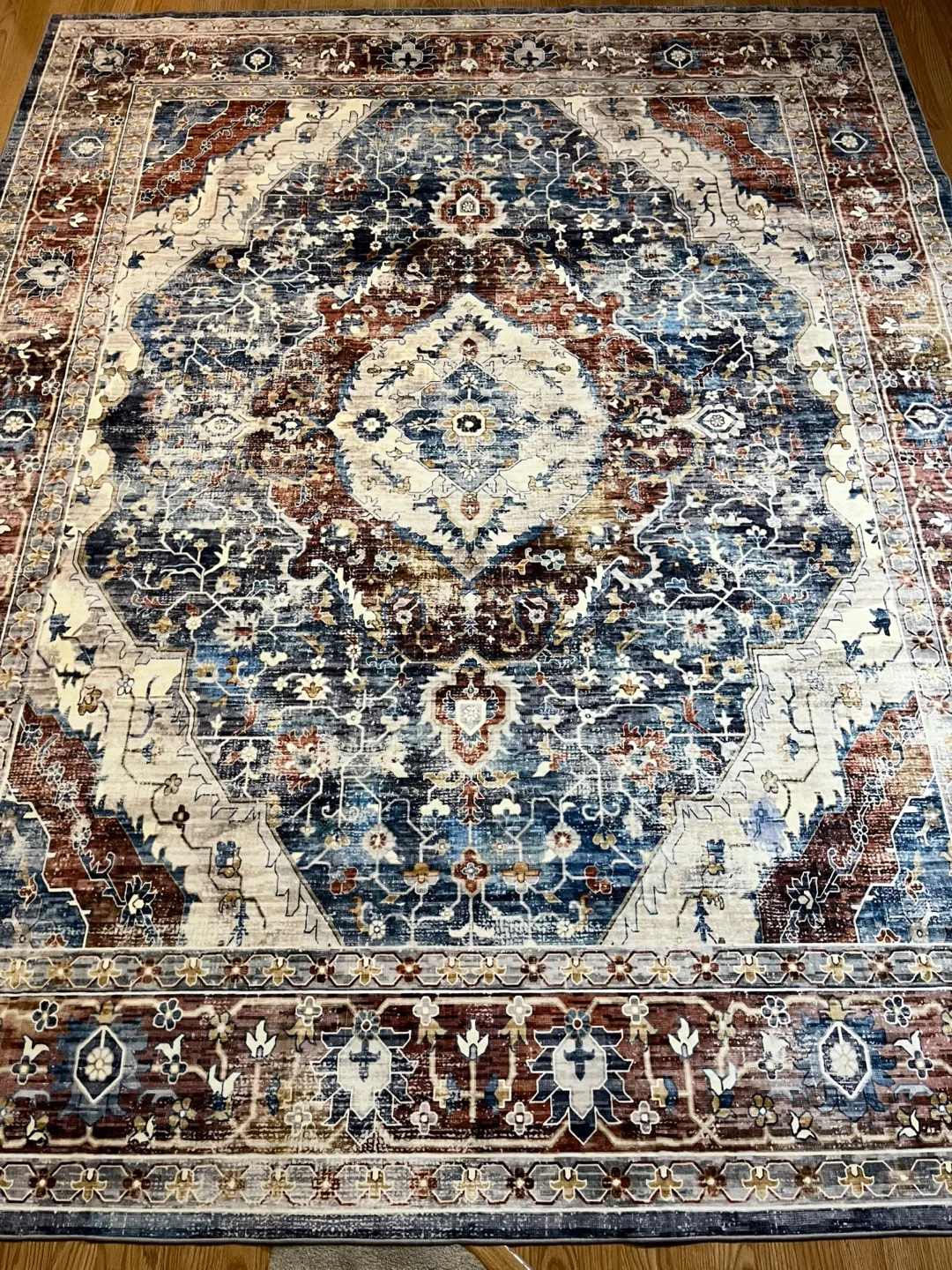 Brand New 8x10ft Brown/NavyBlue Soft Area Rug