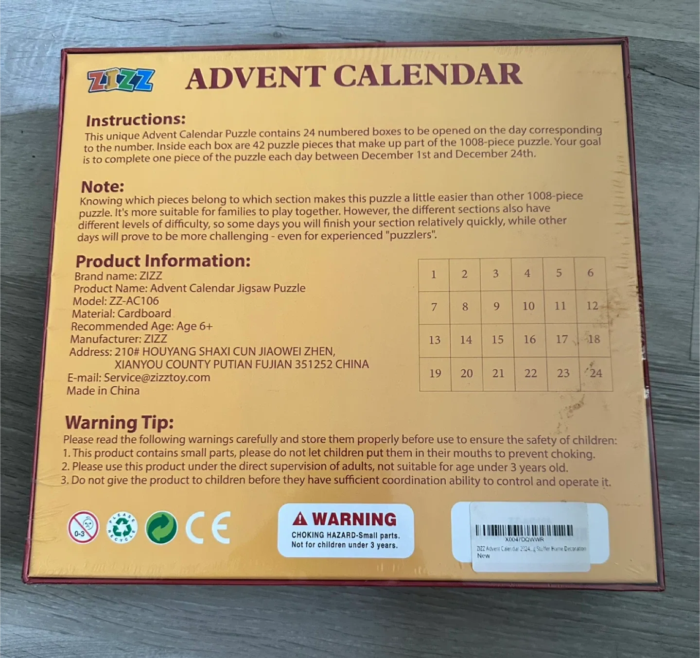 ZIZZ Advent Calendar Jigsaw Puzzle - New image indicator(2)