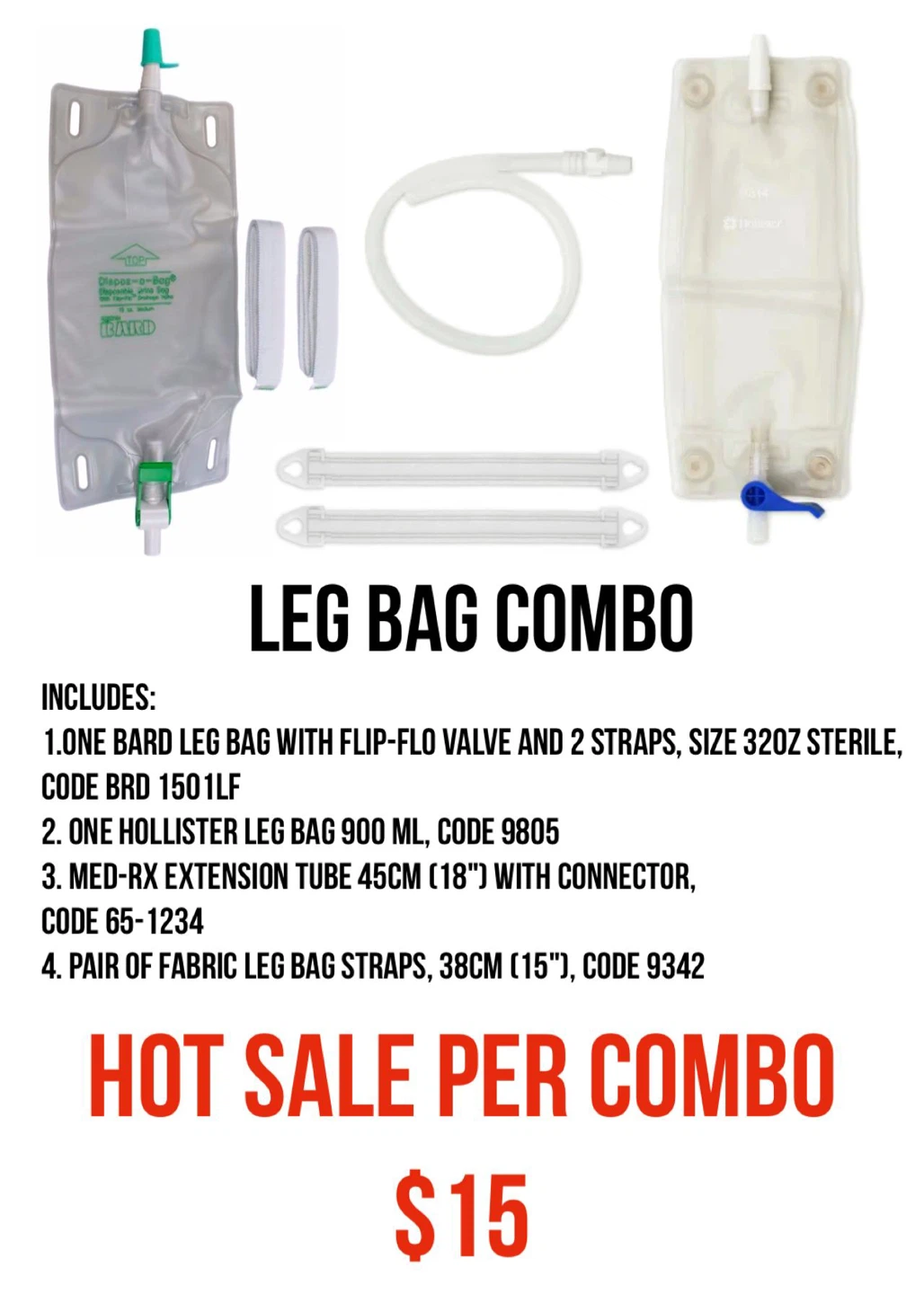Hollister Leg Bag Combo - 900 ML