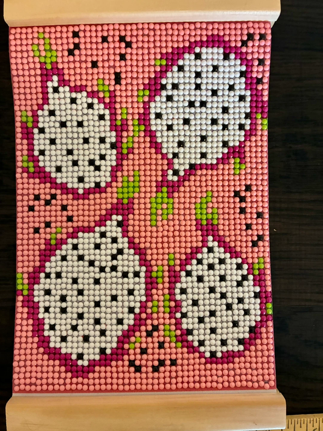 Framed Diamond Art Painting Pink Dragon Fruit Tropical Decor - photo 3