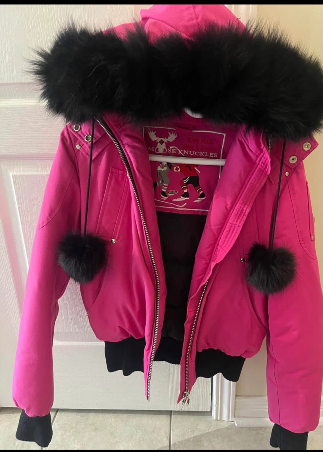 Moose Knuckles Pink Down Filled Bomber Jacket - photo 3