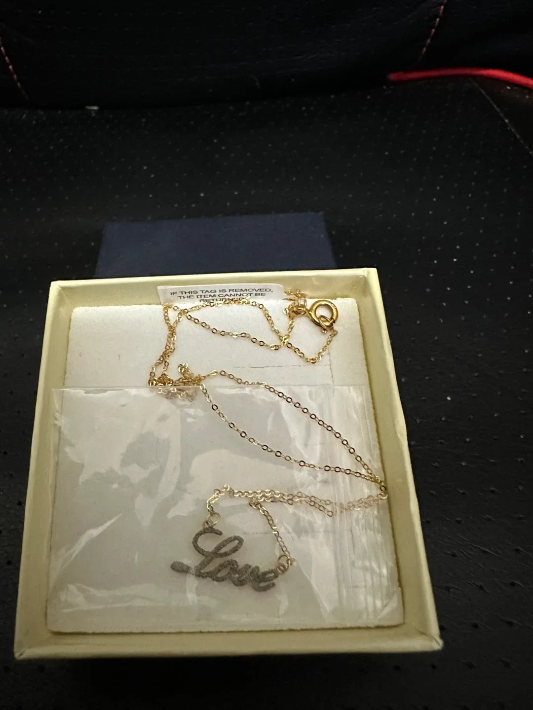 Stefano Oro 14K Gold Diamond Dust Love Necklace image indicator(3)