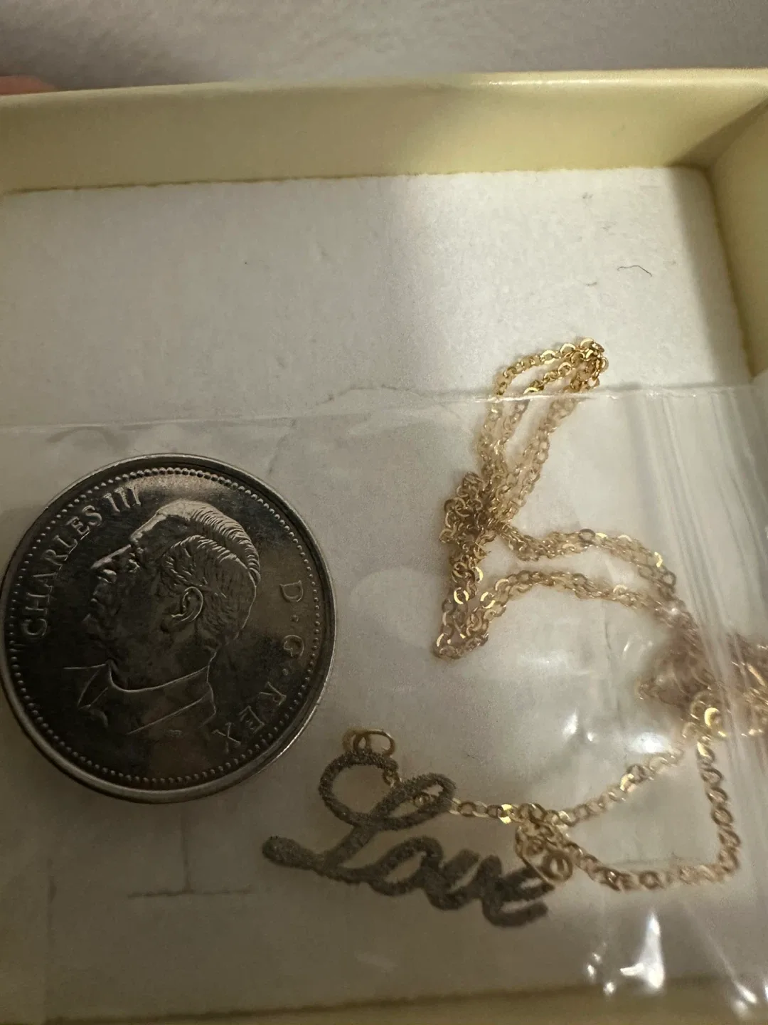 Stefano Oro 14K Gold Diamond Dust Love Necklace image indicator(5)