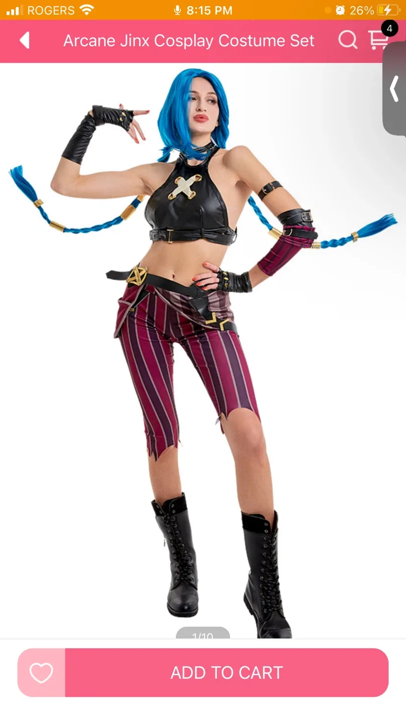 Arcane Jinx Cosplay Costume Set - Size Small image indicator(2)