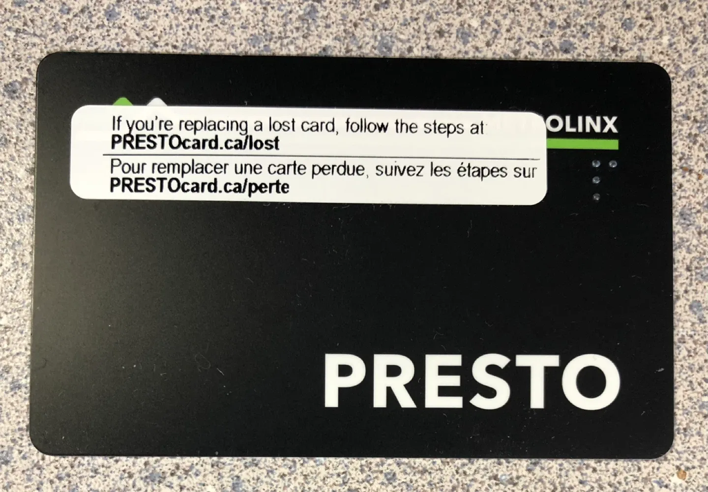 An empty PRESTO Card - no money uploaded image indicator(2)