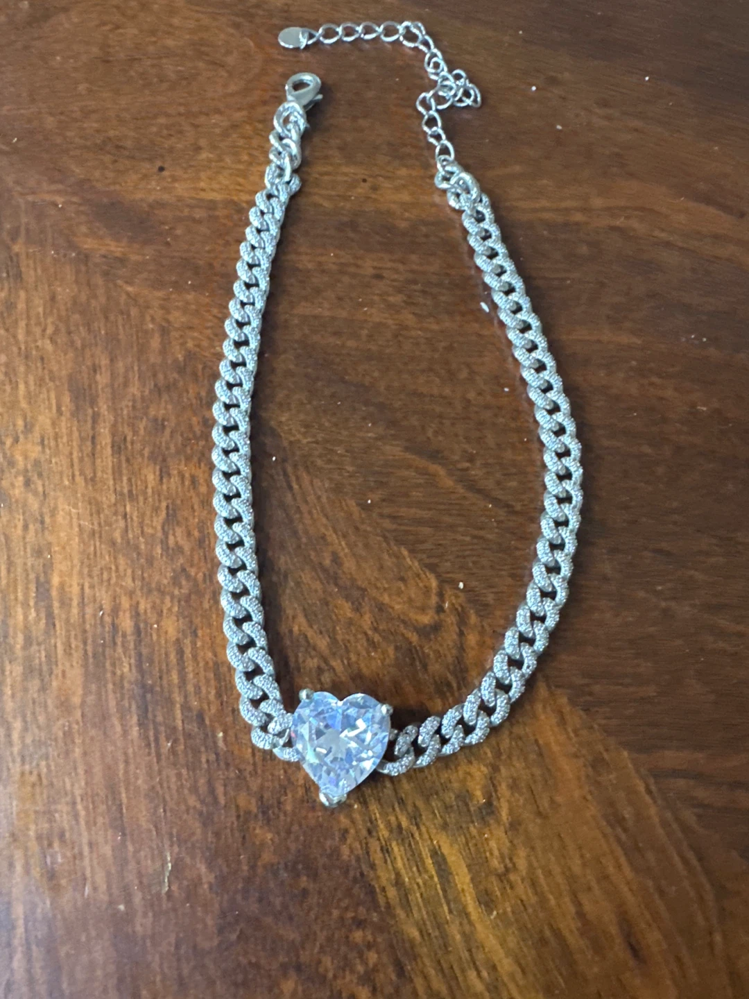 Silver Heart Pendant Chain Necklace