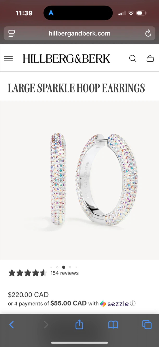 Hillberg & Berk Large Sparkle Hoop Earrings - photo 2