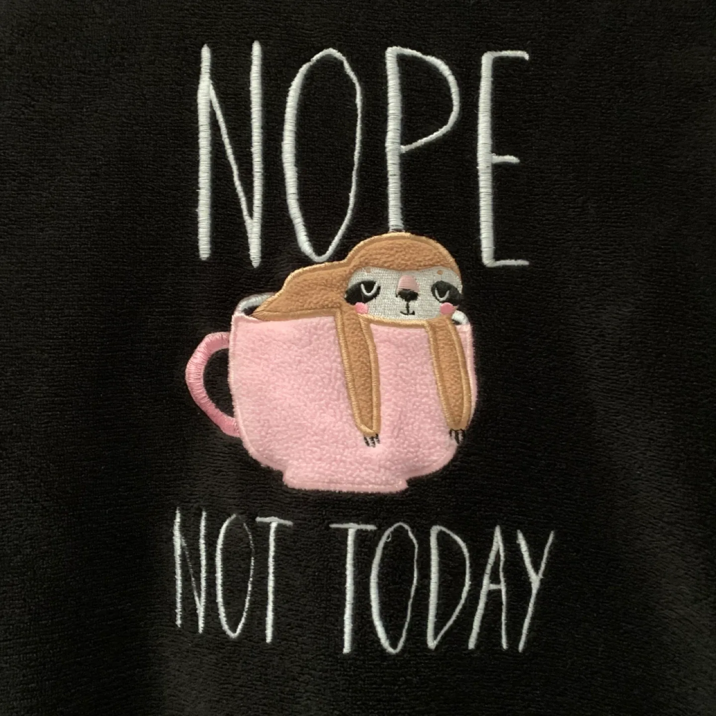 Black Fleece Sloth Pajama Top