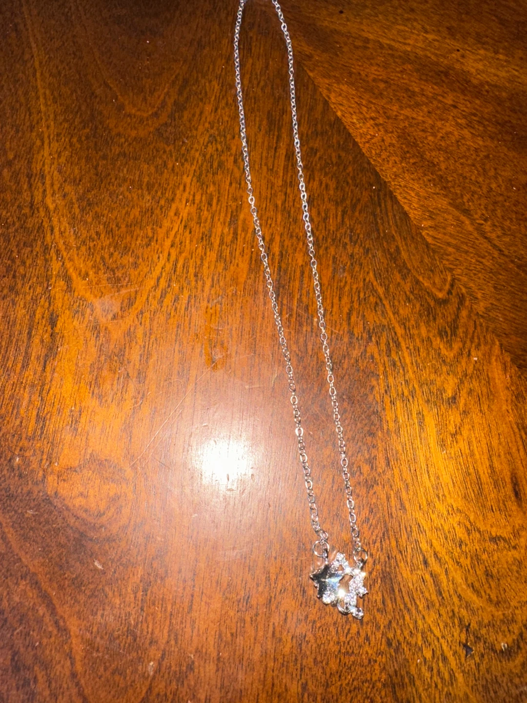 Silver Necklace with Floral Pendant