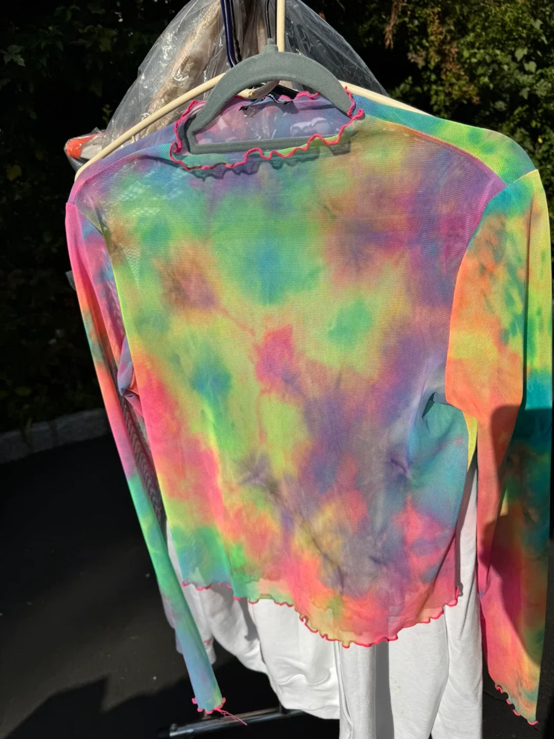 Tie Dye Mesh Long Sleeve Top image indicator(2)