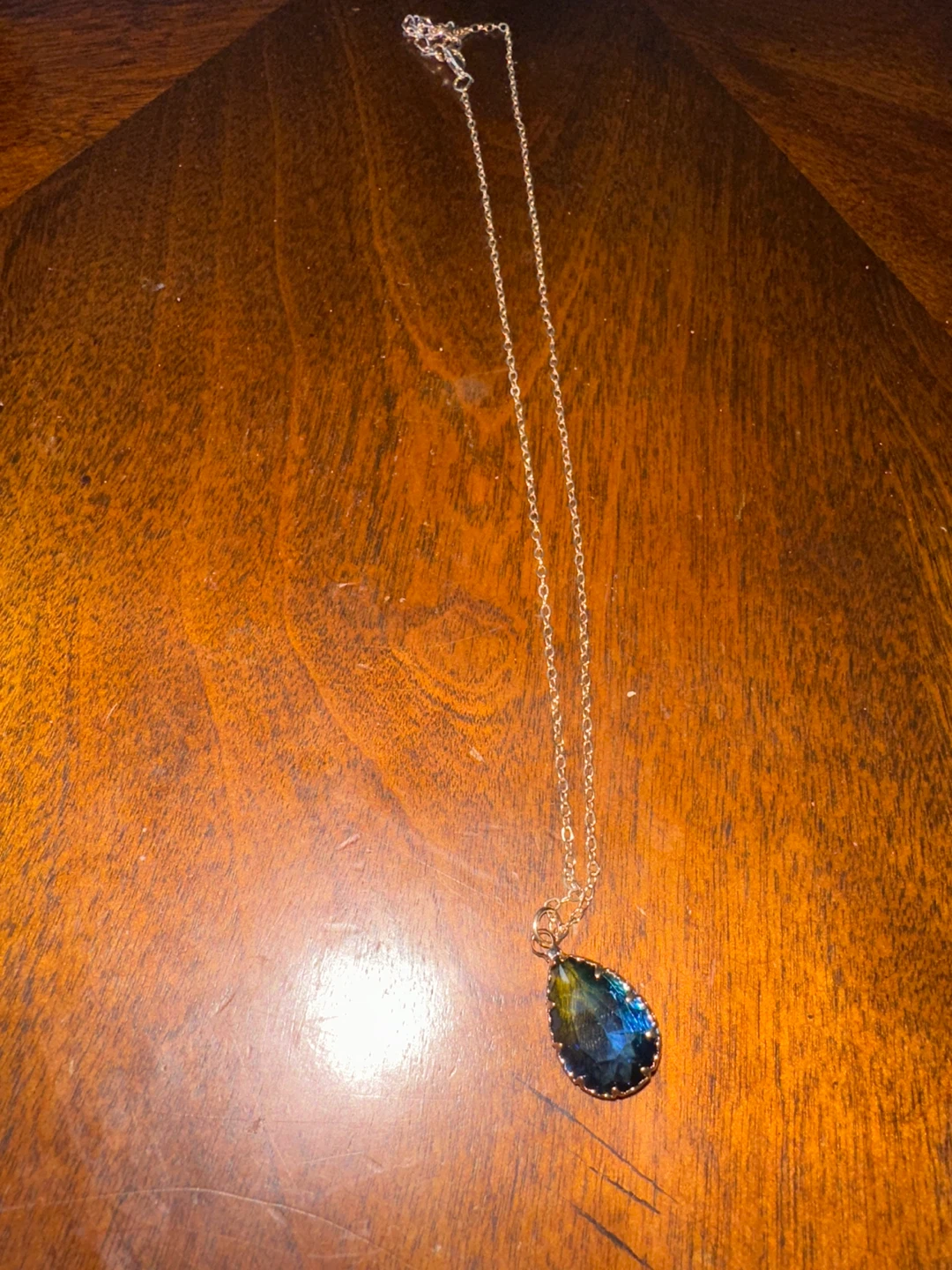 Blue Teardrop Pendant Necklace - photo 2
