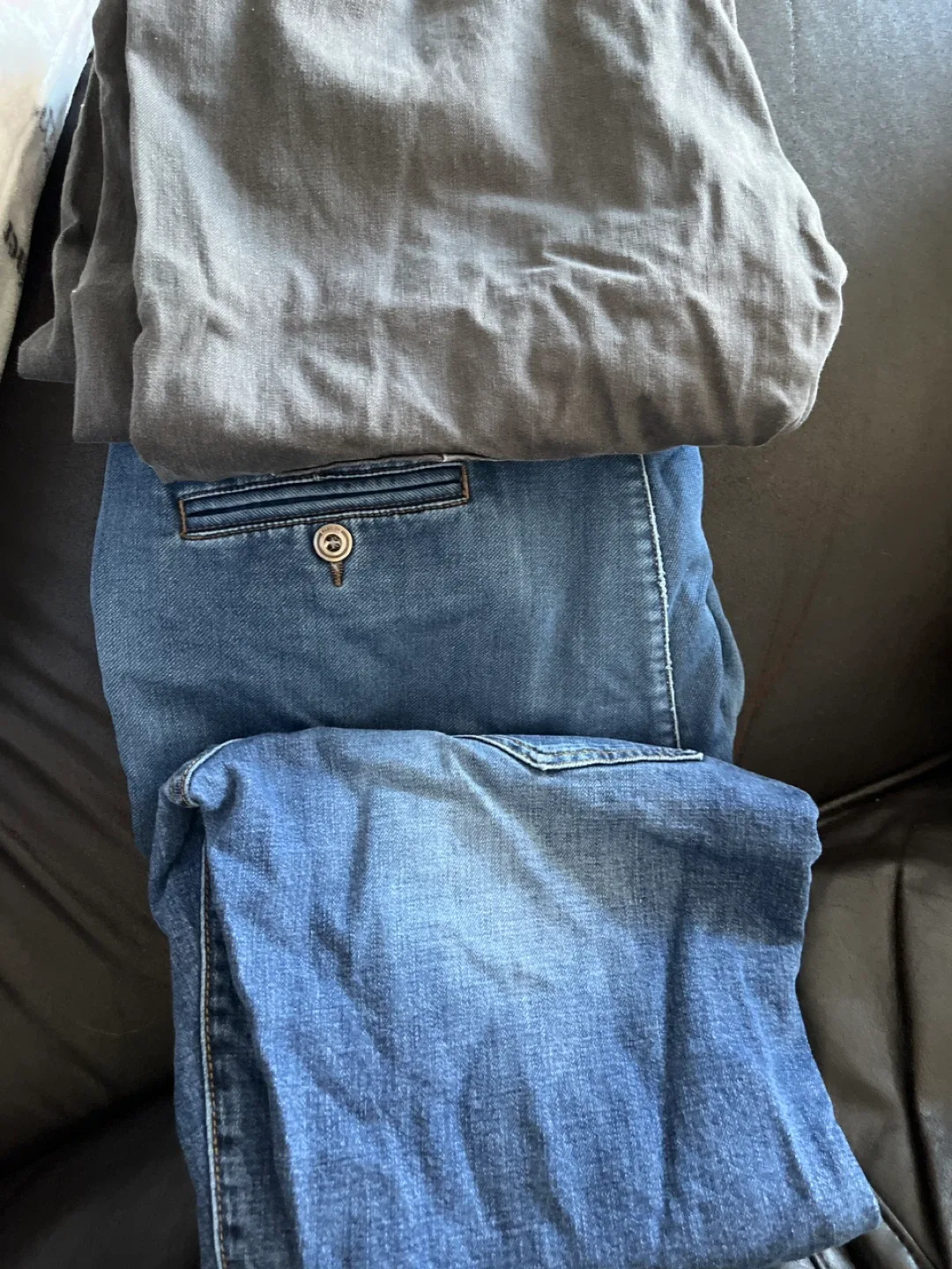 Men's Grey Shirt & Blue Jeans thumbnail