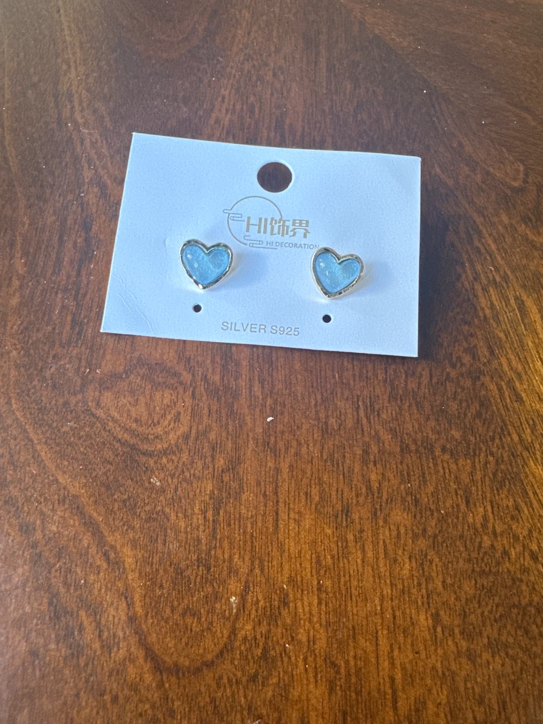 HI Decoration Blue Heart Earrings