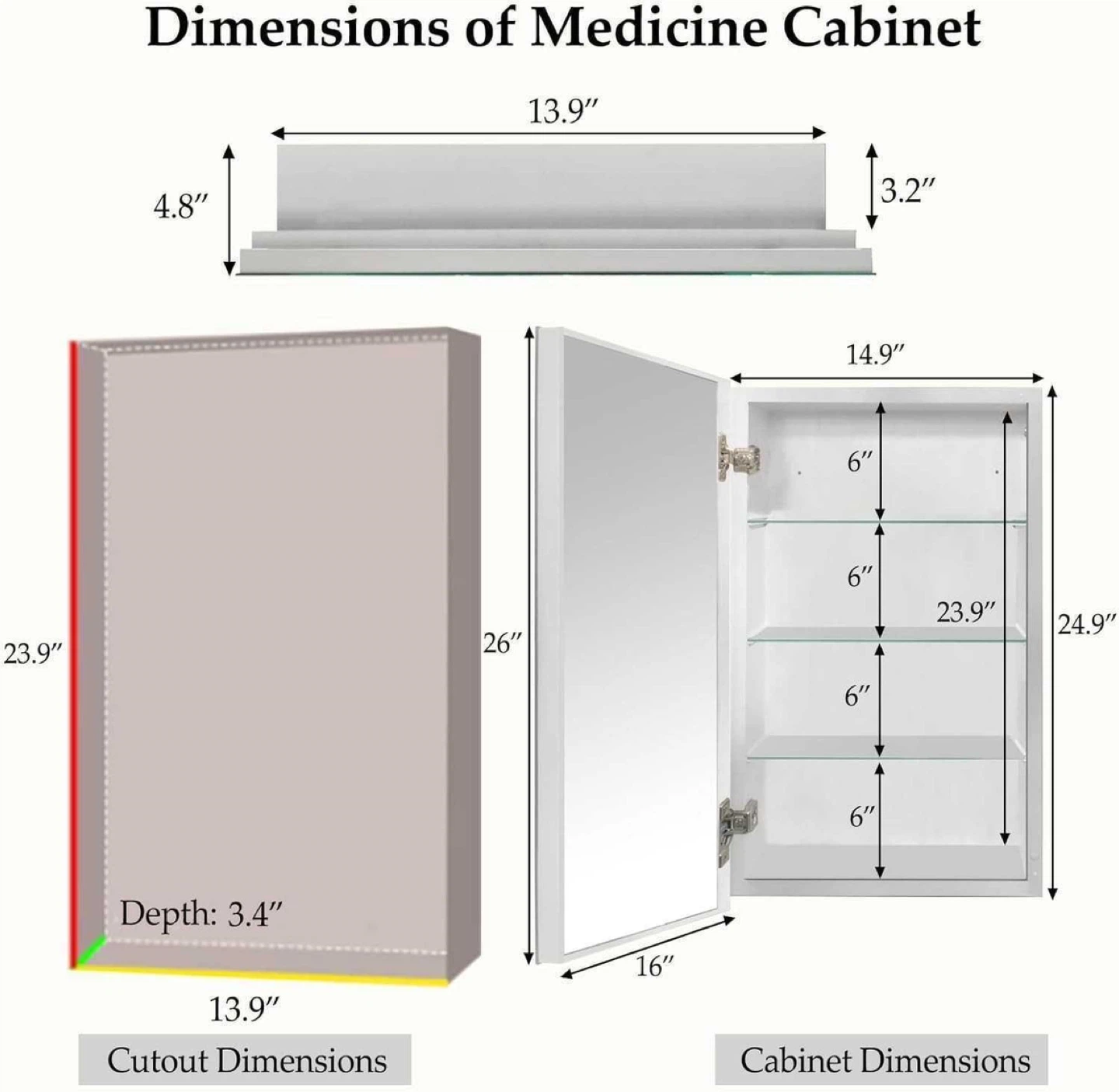 New Medicine Cabinet - 26" x 16" - photo 2