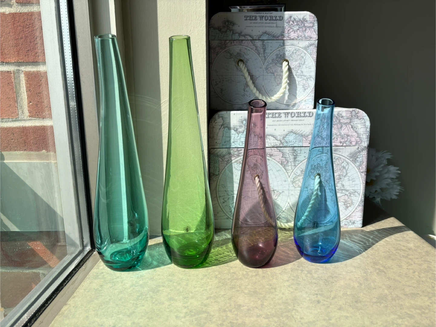 Set of 4 Decorative Ikea Glass Vases