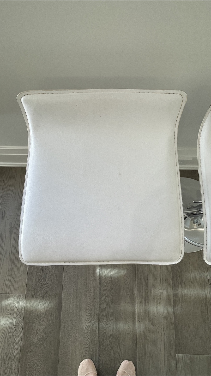 Set of 2 White Adjustable Height Bar Stools - photo 4