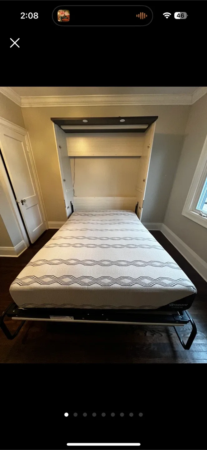 Full size Murphy Bed frame with Desk