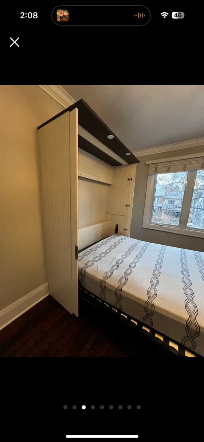 Full size Murphy Bed frame with Desk image indicator(4)