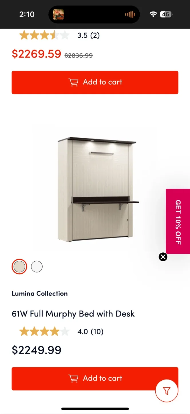 Full size Murphy Bed frame with Desk image indicator(2)