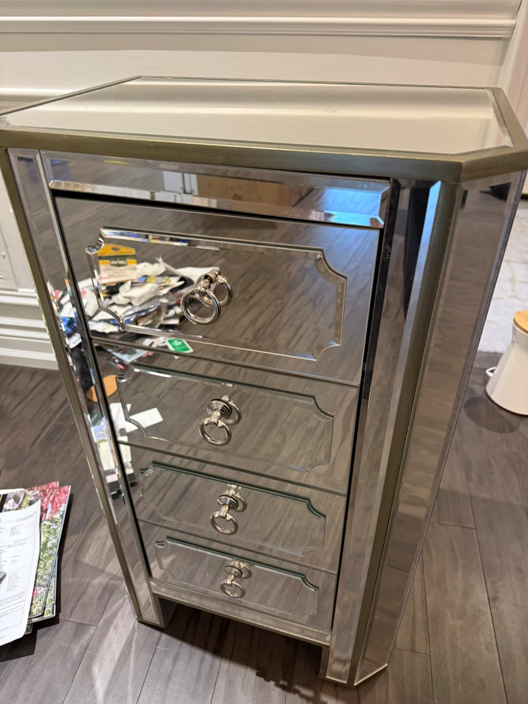 Mirrored 4-Drawer Accent Cabinet - photo 2