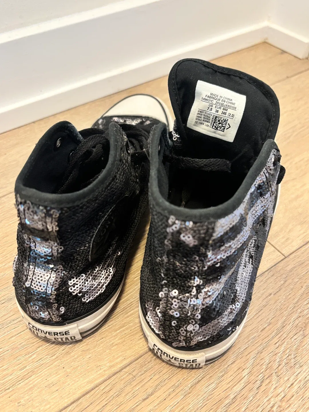 Converse All Star High Top Sequin Sneakers - US 7.5 image indicator(5)