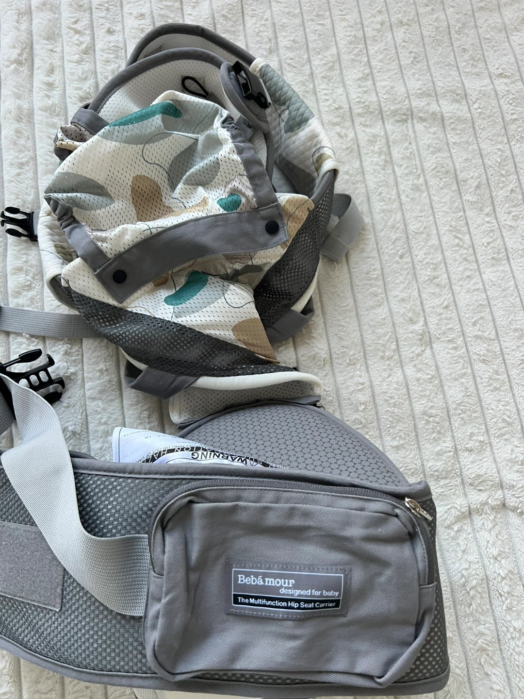 Bebamour Hip Seat Baby Carrier - Gray - photo 3