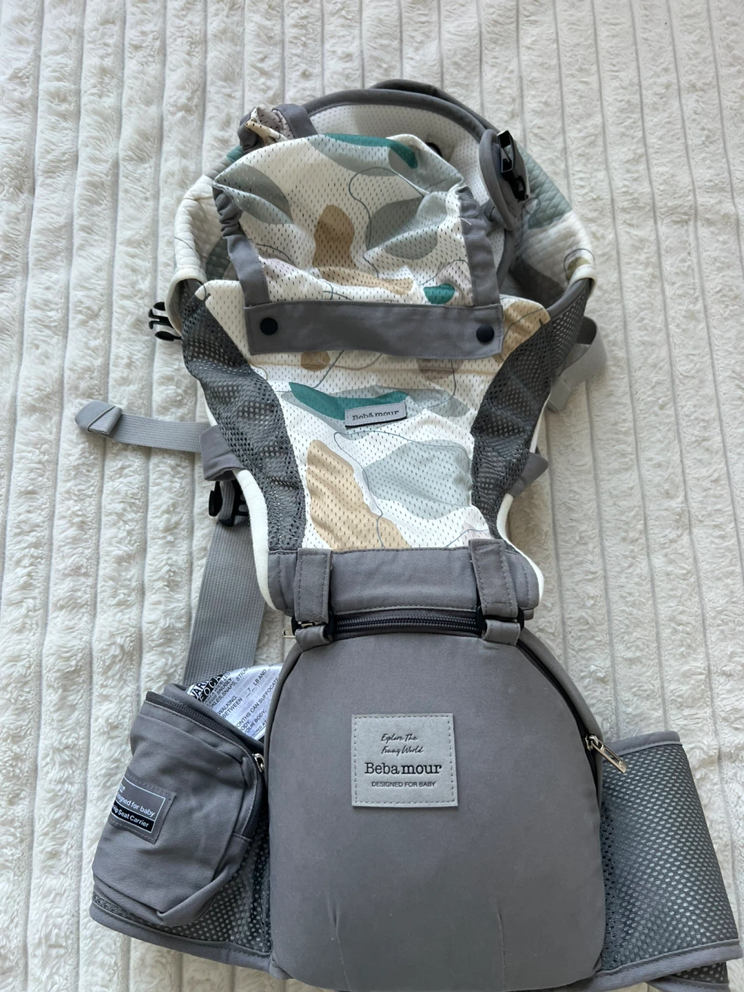Bebamour Hip Seat Baby Carrier - Gray - photo 4