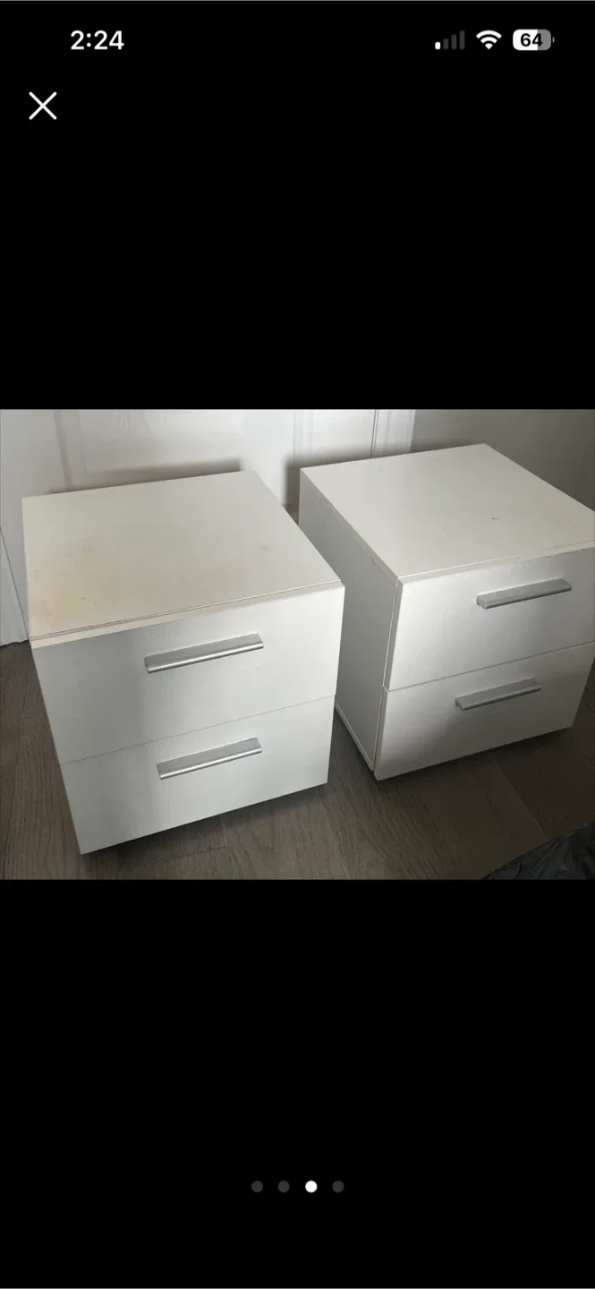 Pair of White 2-Drawer Nightstands image indicator(2)