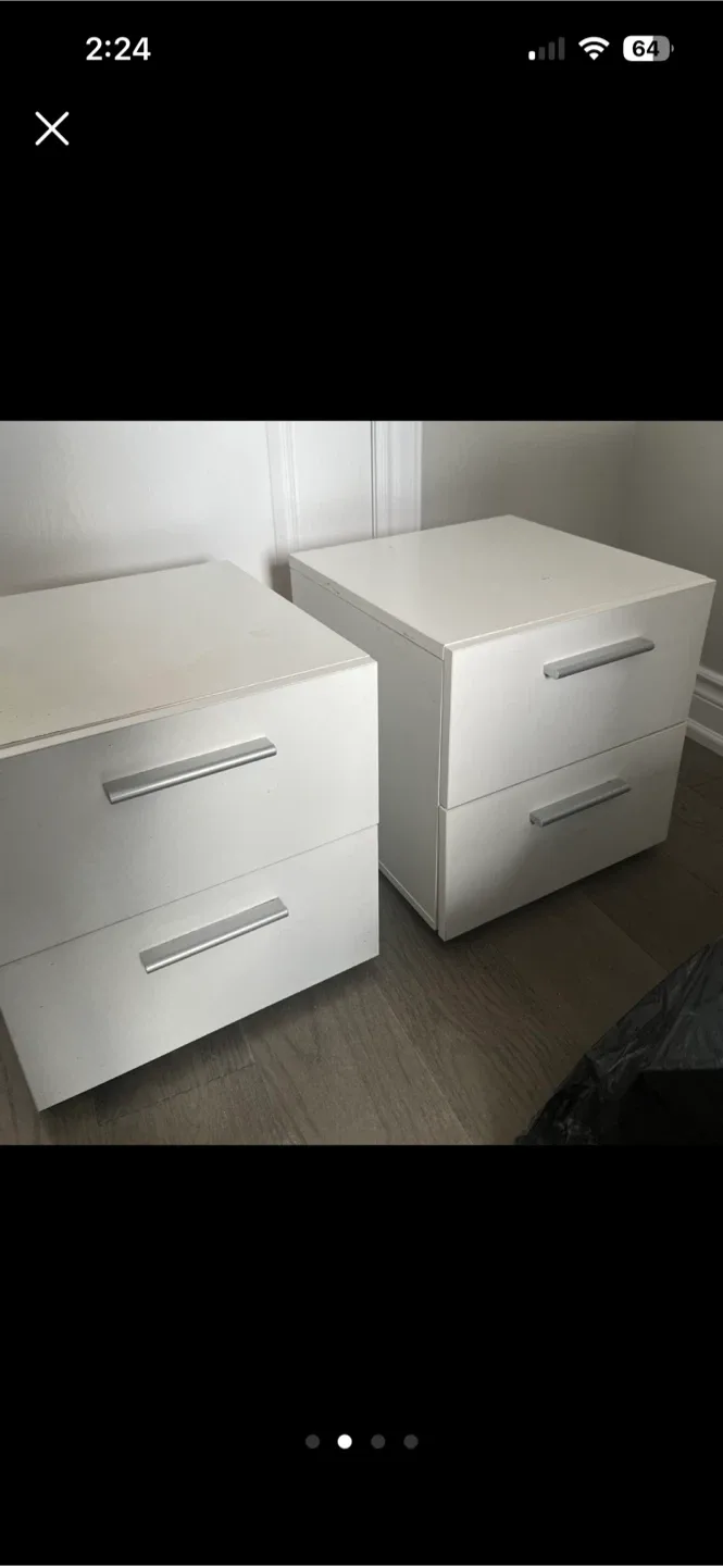 Pair of White 2-Drawer Nightstands image indicator(3)