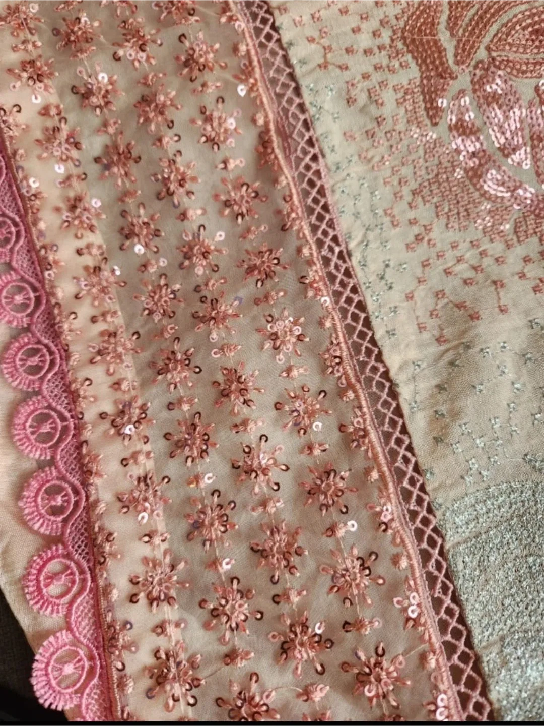 3 Pcs Peach Sequence work Pakistani Suit image indicator(4)