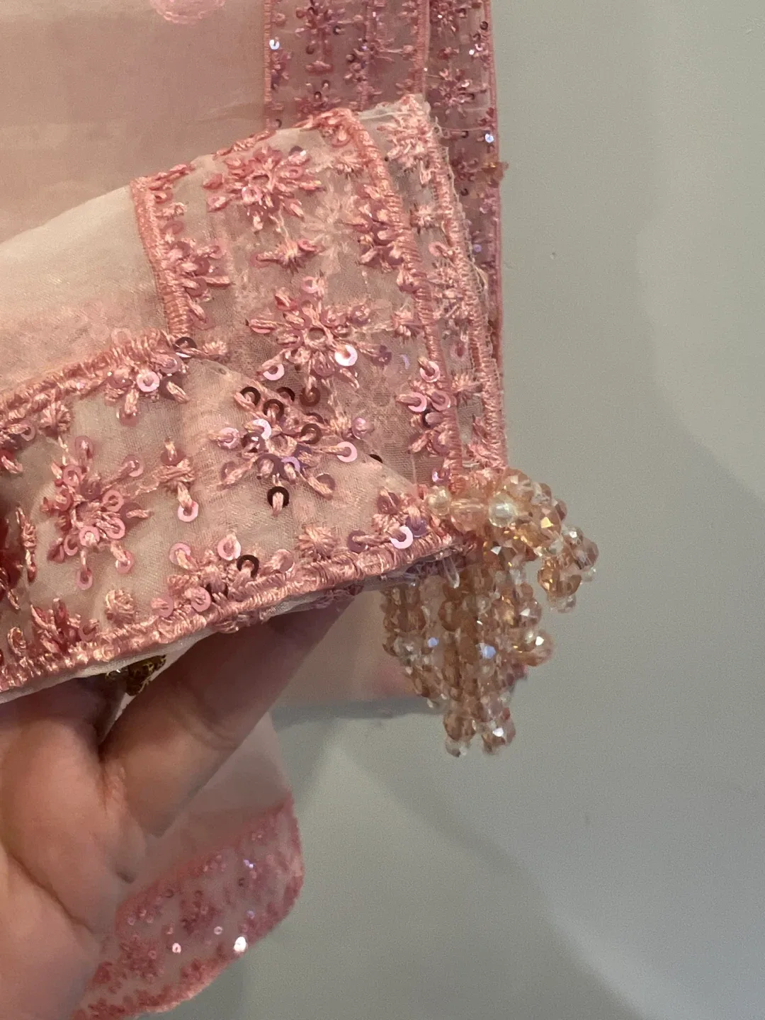 3 Pcs Peach Sequence work Pakistani Suit image indicator(2)