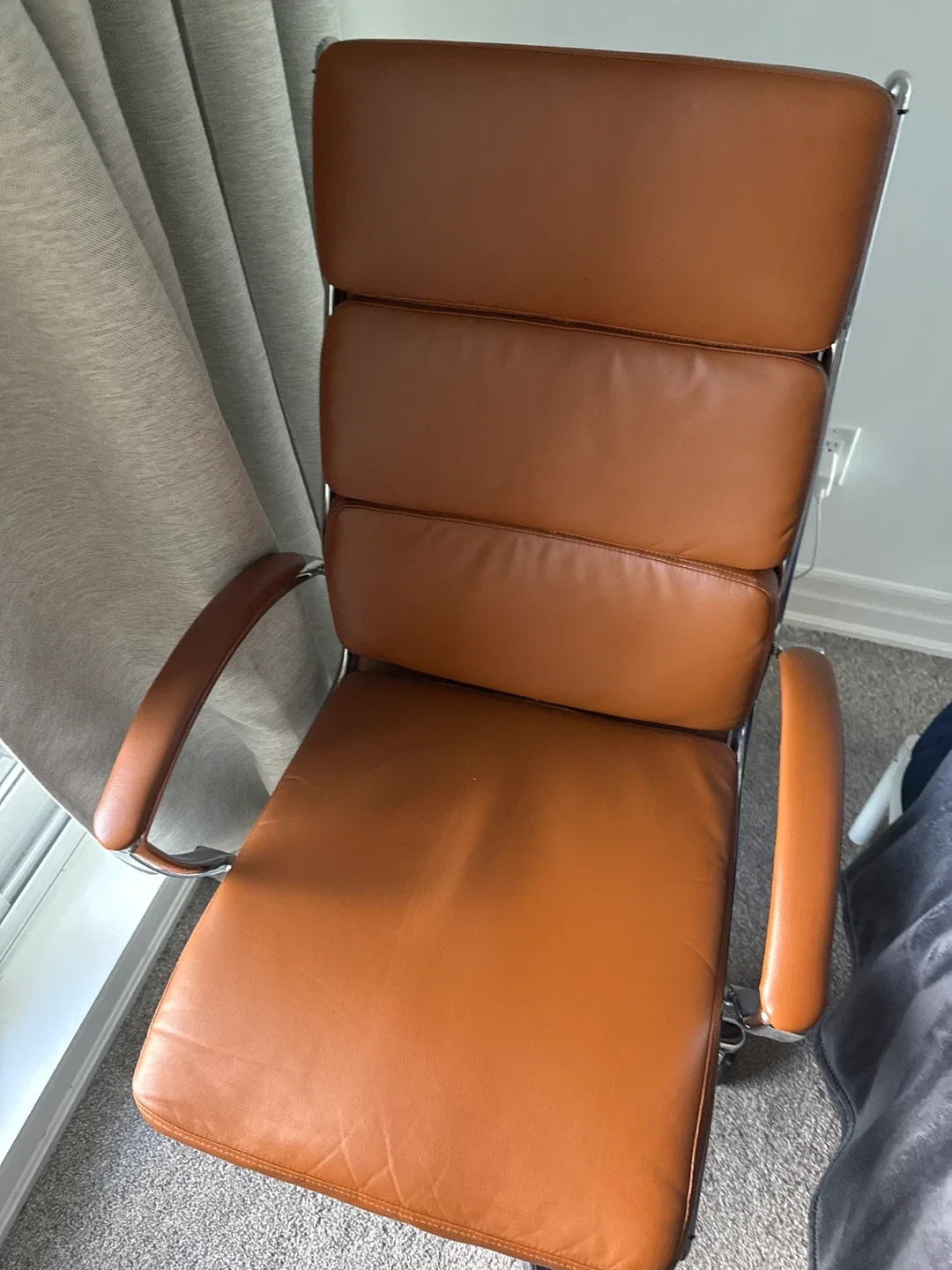 Brown Leather Office Chair image indicator(2)