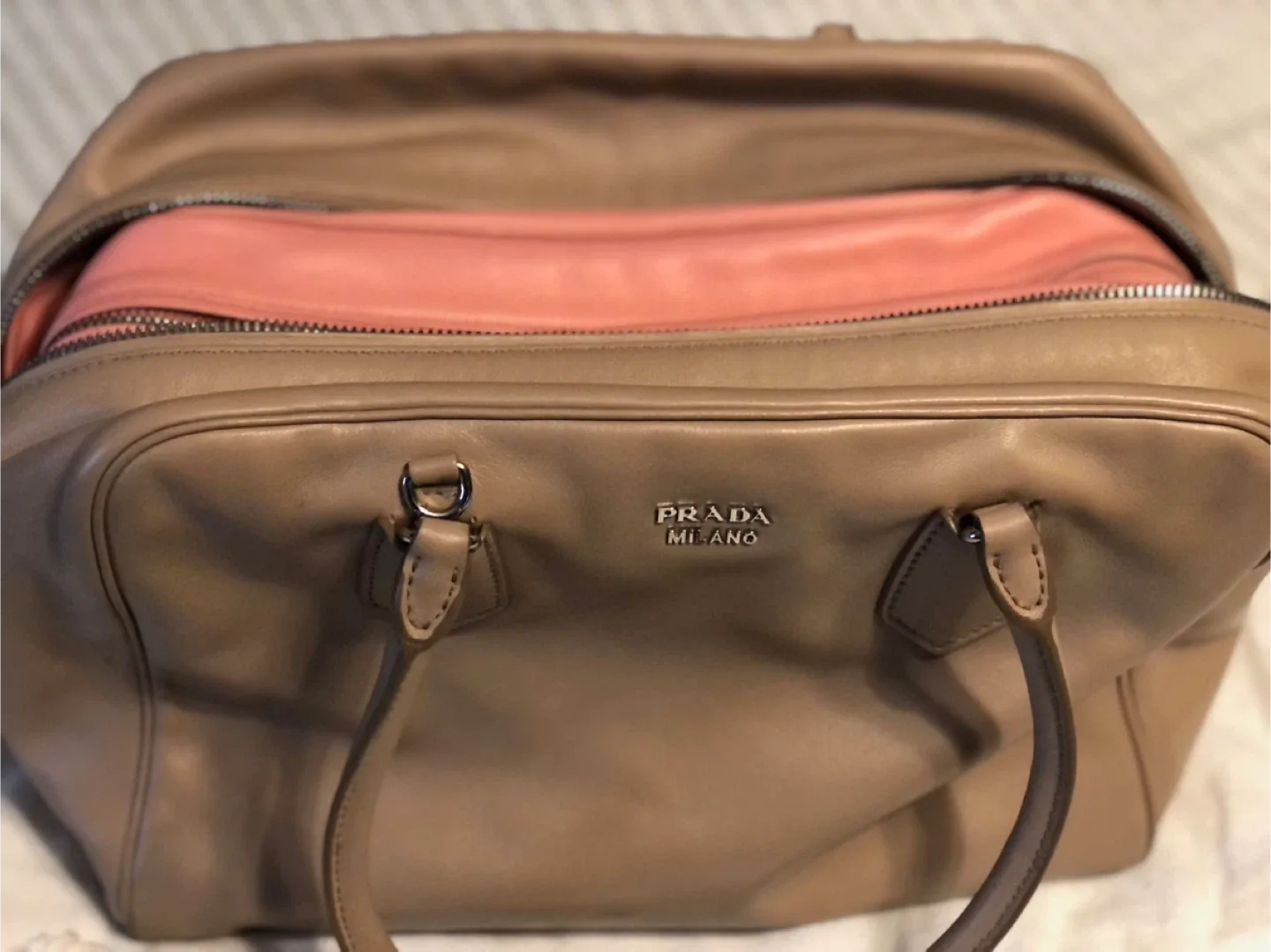 Prada Milano Leather Satchel Bag image indicator(5)