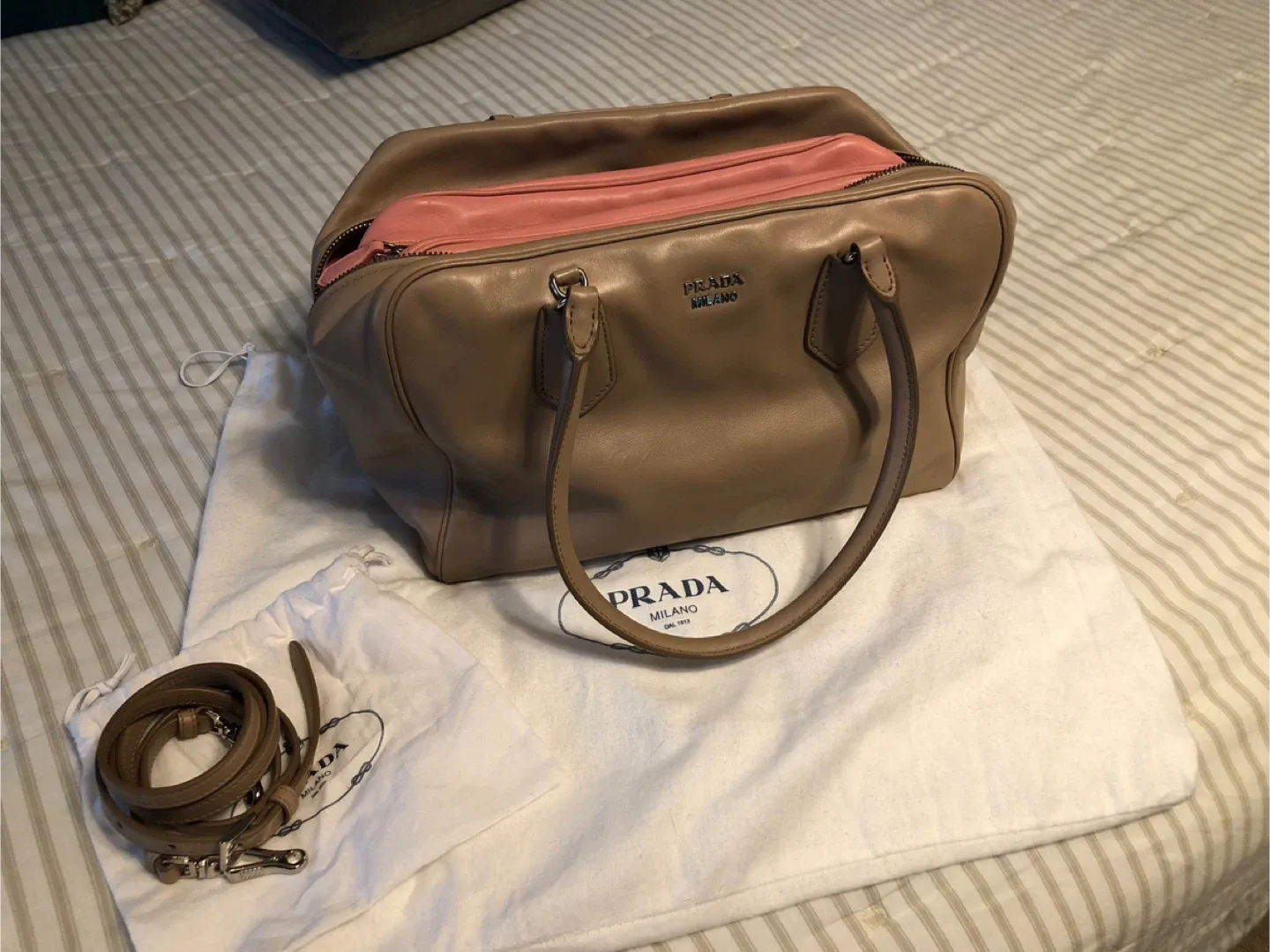 Prada Milano Leather Satchel Bag image indicator(3)